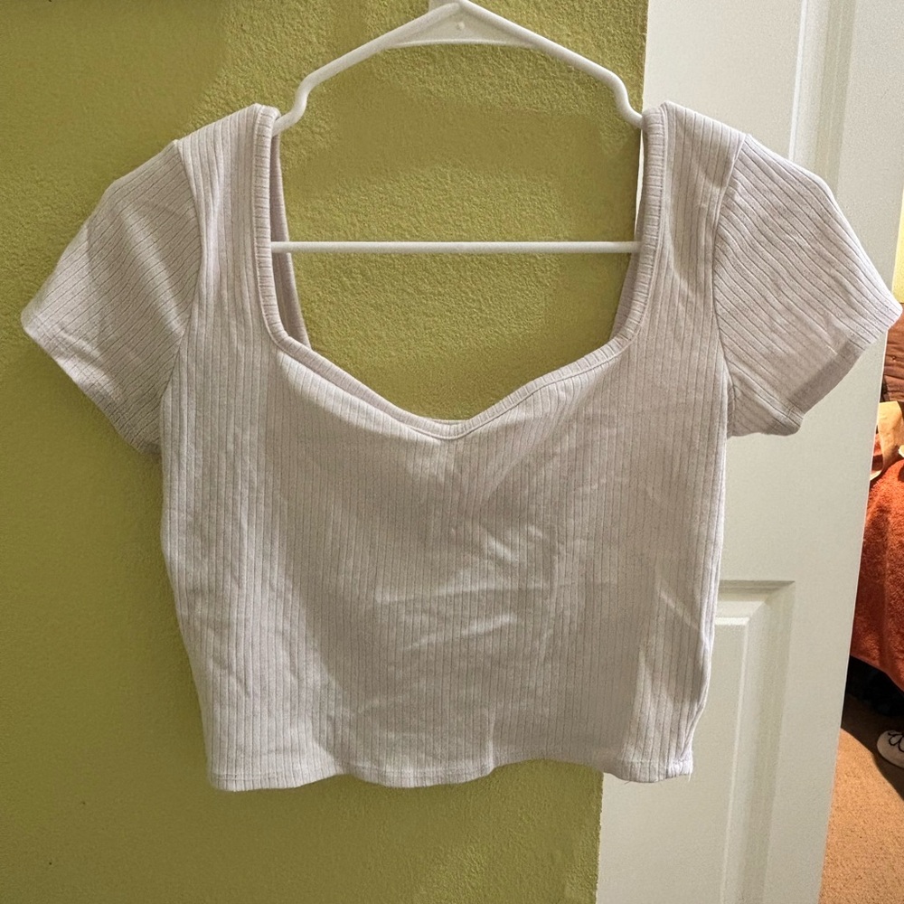 Women's Cream Ribbed Top